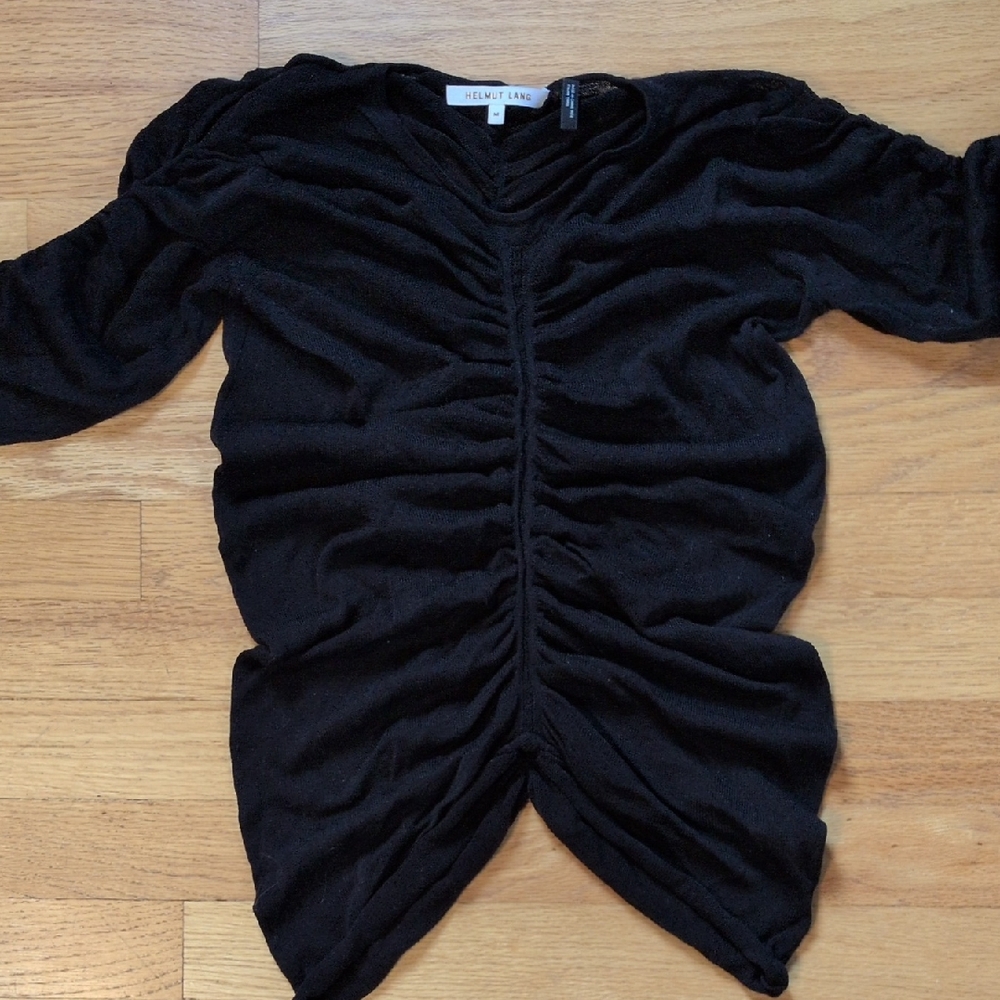 Helmut Lang Ruched Mesh Top